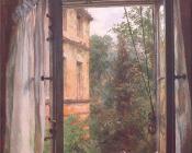 阿道夫 冯 门采尔 : View from a Window in the Marienstrasse